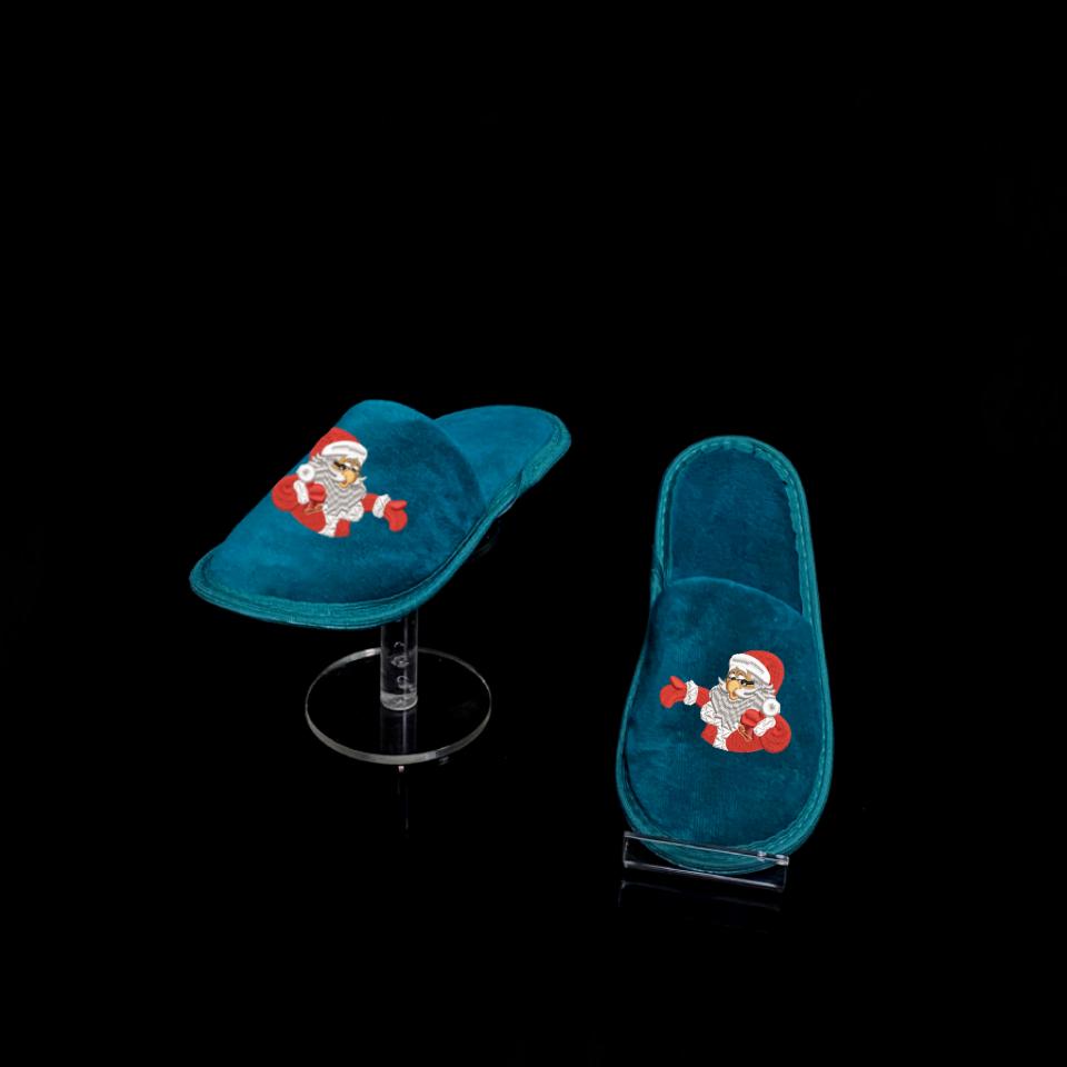 ДЗ-111 Одноразовые тапочки детские с логотипом велюровые на подошве ЭВА 5мм с закрытым мысом - 1